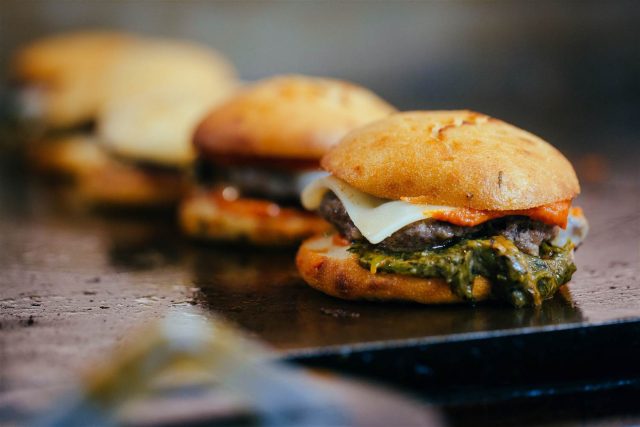 The lineup at Locol: the Cheeseburg